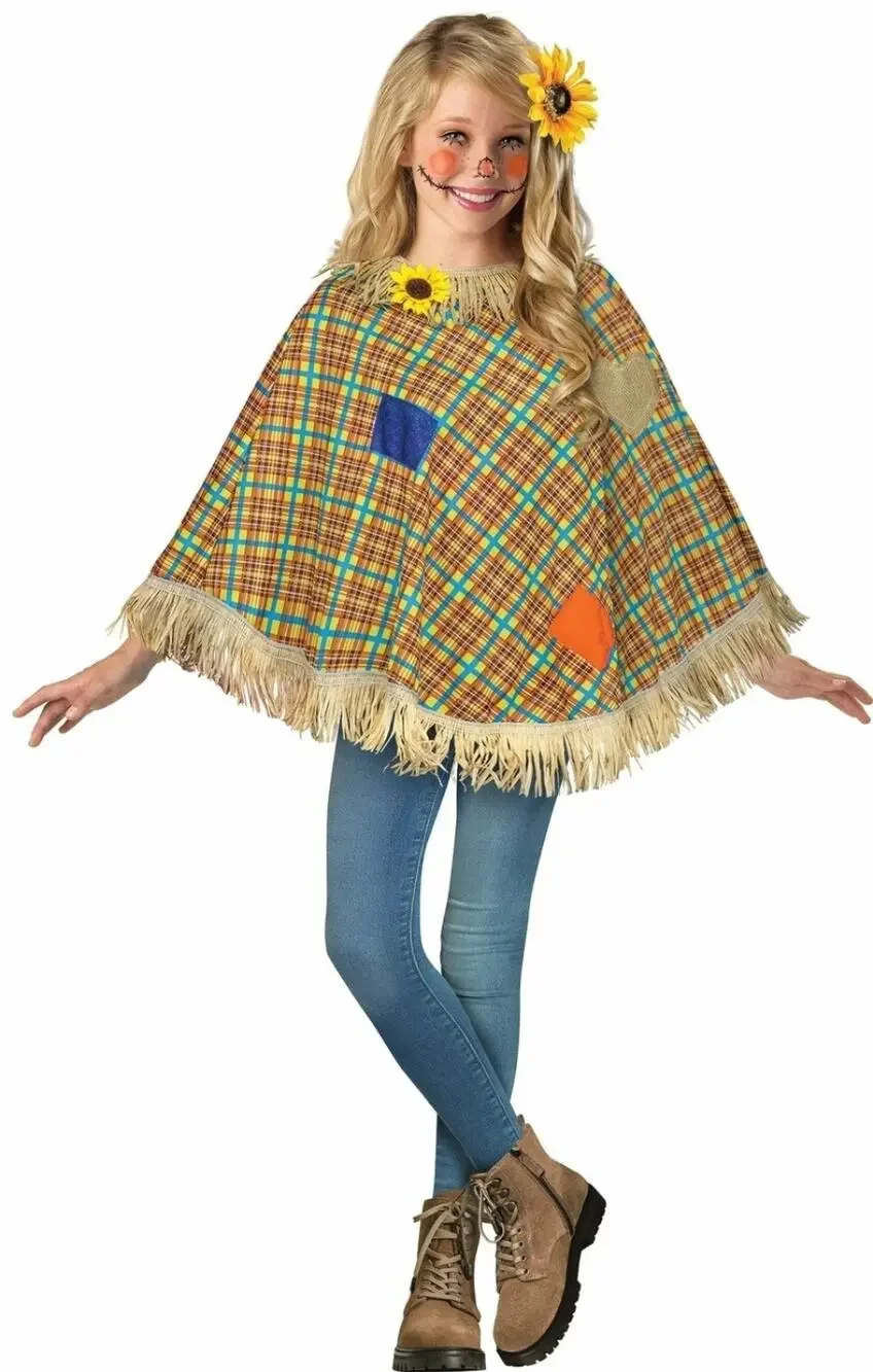 Sweet Scarecrow CHILD Poncho Halloween Costume Accessory One Size 4-14